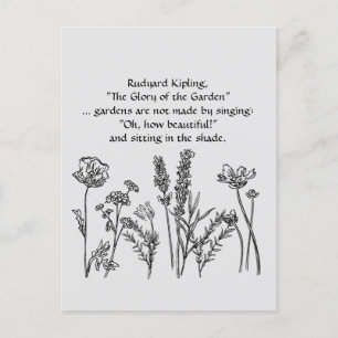 Garden Verse Rudyard Kipling Waterverf Flowers Briefkaart