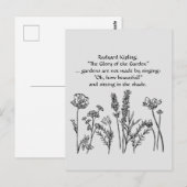 Garden Verse Rudyard Kipling Waterverf Flowers Briefkaart (Voorkant / Achterkant)