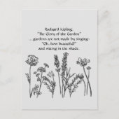 Garden Verse Rudyard Kipling Waterverf Flowers Briefkaart (Voorkant)