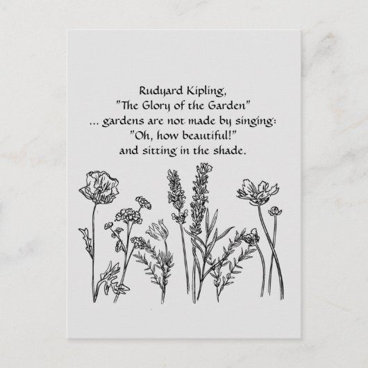 Garden Verse Rudyard Kipling Waterverf Flowers Briefkaart (Voorkant)