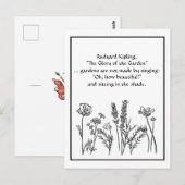 Garden Verse Rudyard Kipling Waterverf Flowers C Briefkaart (Voorkant / Achterkant)
