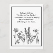 Garden Verse Rudyard Kipling Waterverf Flowers C Briefkaart (Voorkant)