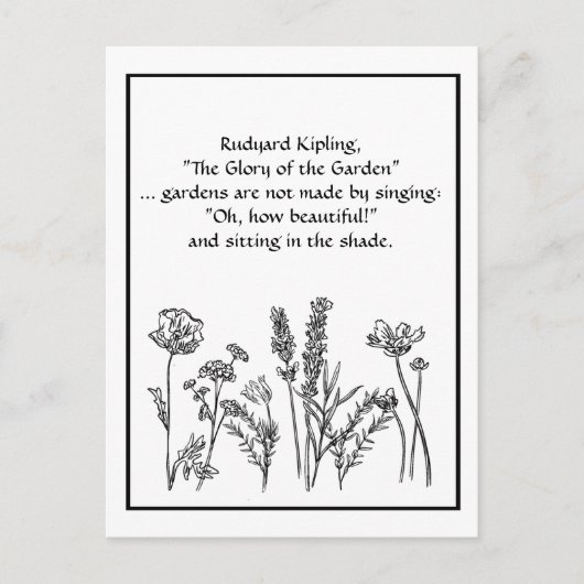 Garden Verse Rudyard Kipling Waterverf Flowers C Briefkaart (Voorkant)