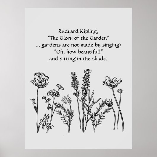 Garden Verse Rudyard Kipling Waterverf Flowers Poster (Voorkant)