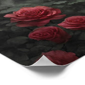 Garden voor wilde rozen - rooddonker bos volle maa poster (Hoek)