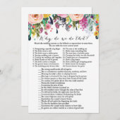 Garden Vrijgezellenfeest Game w antwoord 5x7 forma Kaart (Voorkant / Achterkant)