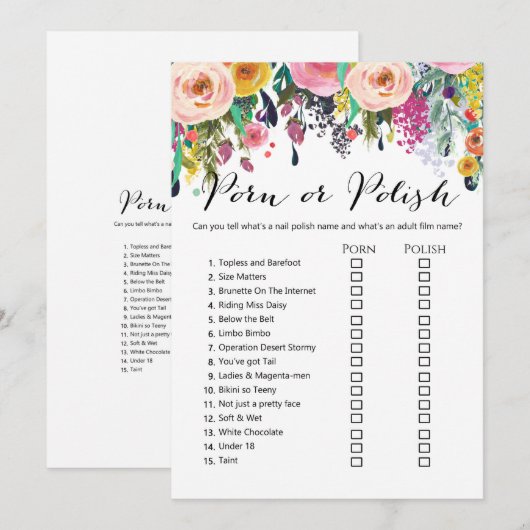 Garden Vrijgezellenfeest Game w antwoord 5x7 forma Kaart (Voorkant / Achterkant)