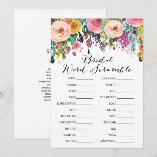 Garden Vrijgezellenfeest Game w antwoord terug 5x7 Kaart (Voorkant / Achterkant)