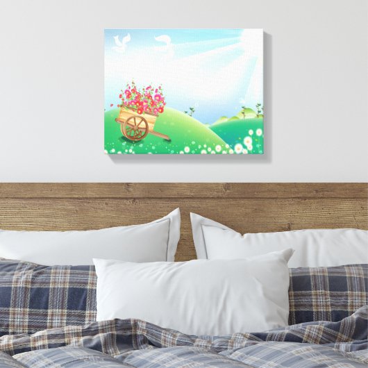 Garden Wagon Wrapped Canvas Afdruk (Insitu (Slaapkamer))