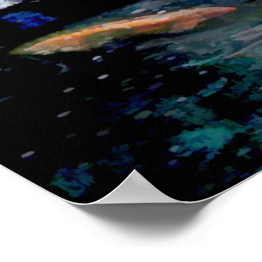 Garden Waterfall met Koi Pond Poster (Hoek)