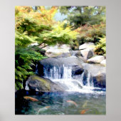 Garden Waterfall met Koi Pond Poster (Voorkant)