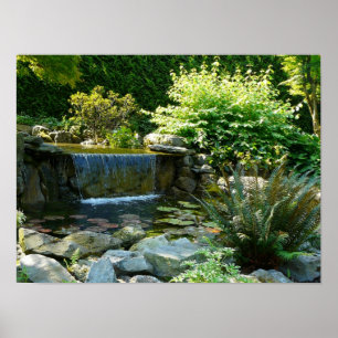 Garden Waterfall Poster