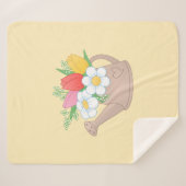 Garden Watering can met Flowers on Yellow Sherpa Deken (Voorkant (horizontaal))