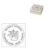 Garden Watering kan bloemen rond adres 3 Rubberstempel (Gestempeld)