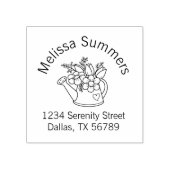 Garden Watering kan met bloemen adres 2 Rubberstempel (Afrduk)