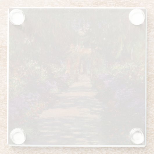 Garden Way - Claude Monet - c1902 Glazen Onderzetter (Achterkant)