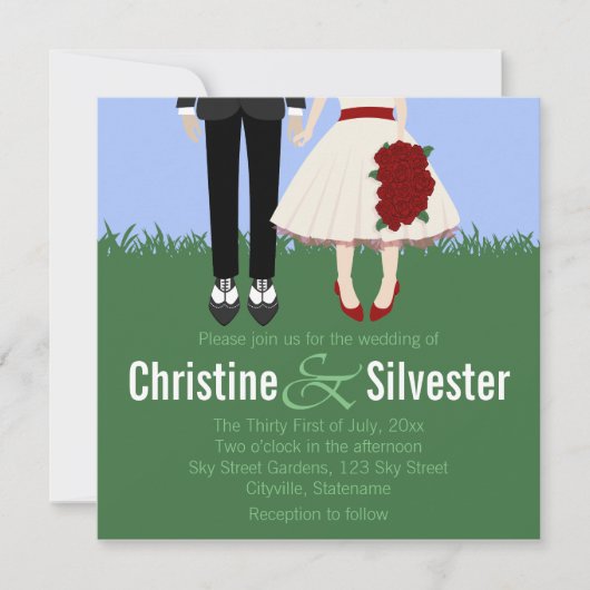 Garden Wedding, 5.25x5.25 bruiloft Kaart (Voorkant)