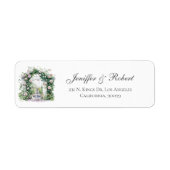 Garden Wedding Bloemen Boog Fontein Etiket (Voorkant)