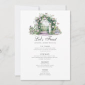 Garden Wedding Bloemen Boog Fontein Kaart (Voorkant)