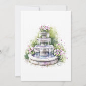 Garden Wedding Bloemen Boog Fontein Kaart (Achterkant)