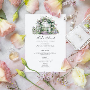 Garden Wedding Bloemen Boog Fontein Kaart