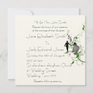 Garden Wedding Bride en Groom Custom Invitations Kaart
