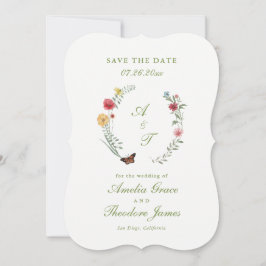 Garden Wedding Die Cut Save the Date Card Kaart