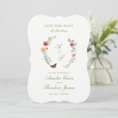 Garden Wedding Die Cut Save the Date Card Kaart (Staand voorkant)