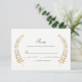 Garden Wedding Golden Leaf Wreath RSVP (Staand voorkant)