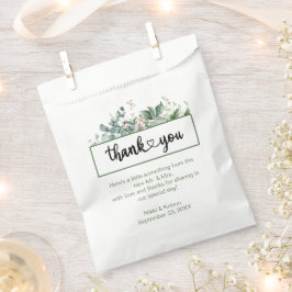 Garden Wedding Personalized White Favor Bags Bedankzakje