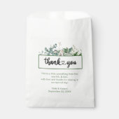 Garden Wedding Personalized White Favor Bags Bedankzakje (Voorkant)