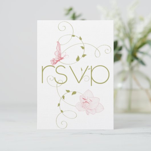Garden Wedding Pink Lelies RSVP (Staand voorkant)