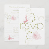 Garden Wedding Pink Lelies RSVP (Voorkant / Achterkant)
