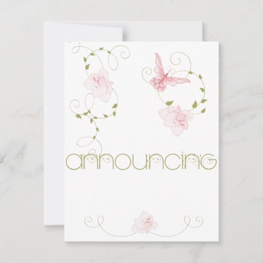 Garden Wedding Pink Lelies Verloving Aankondiging (Voorkant)