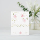 Garden Wedding Pink Lelies Verloving Aankondiging (Staand voorkant)