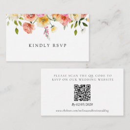 Garden Wedding RSVP QR Code Response Card Informatiekaartje
