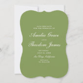Garden Wedding Save the Date Die-Cut Green Kaart (Voorkant)
