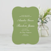 Garden Wedding Save the Date Die-Cut Green Kaart (Staand voorkant)