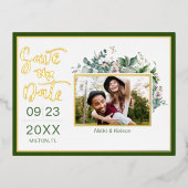 Garden Wedding Save the Date Folie Post Kaart (Voorkant)