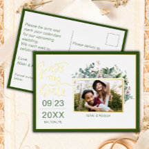Garden Wedding Save the Date Folie Post Kaart