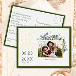 Garden Wedding Save the Date Folie Post Kaart
