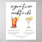 Garden Wedding Signature Cocktails Menu Poster (Voorkant)