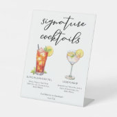 Garden Wedding Signature Cocktails Menu Reclamebord Met Voetstuk (Voorkant)