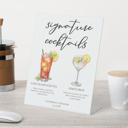 Garden Wedding Signature Cocktails Menu Reclamebord Met Voetstuk (Insitu)
