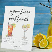 Garden Wedding Signature Cocktails Menu Reclamebord Met Voetstuk