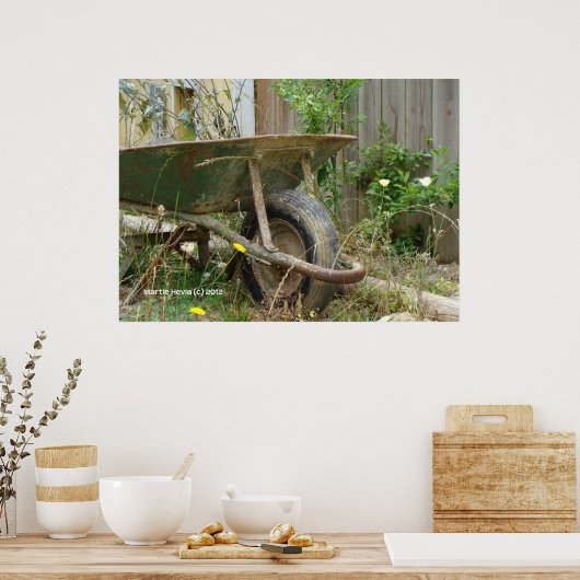 Garden Wheelbarrow Poster (Keuken)