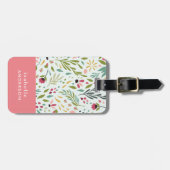 Garden Whimsy Floral gepersonaliseerd Bagagelabel (Voorkant horizontaal)