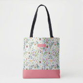 Garden Whimsy Floral Monogram Tote Bag (Voorkant)