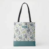 Garden Whimsy Greenery Monogram Tote Bag (Voorkant)