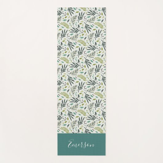 Garden Whimsy Greenery Monogram Yogamat (Voorkant)